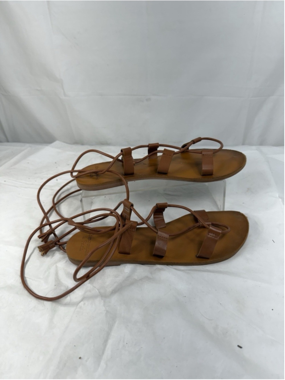 Abercrombie & Fitch Lace Up Gladiator Sandals size 6.5 Brown Strappy Cottagecore - Picture 6 of 15